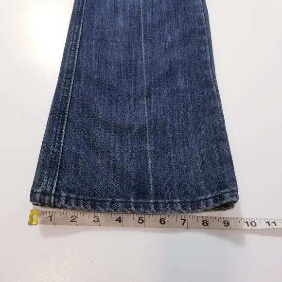 NEW 7 For All Mankind Jeans Studded "A" Pocket" Bootcut Blue Denim - Picture 9 of 12